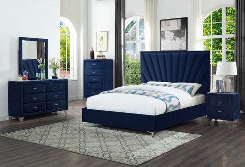 Navy Upholstered Bed