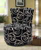 Black Swirl Swivel Chair - Furnlander