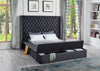 Gray Upholstered Bed w/Storage