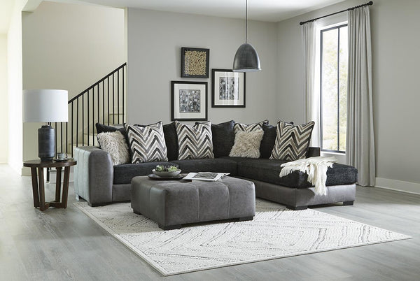 Zaftig Ebony Sofa Chaise Sectional