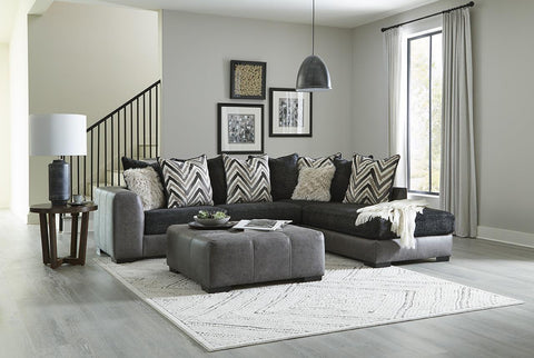 Zaftig Ebony Sofa Chaise Sectional