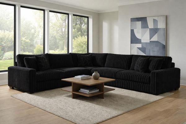 Hugo Black 3 Piece Sectional