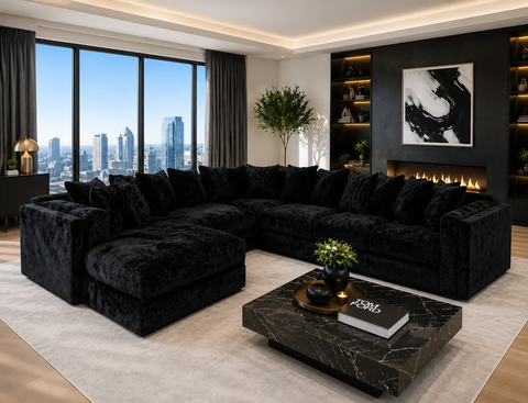 Glam Ebony Sectional