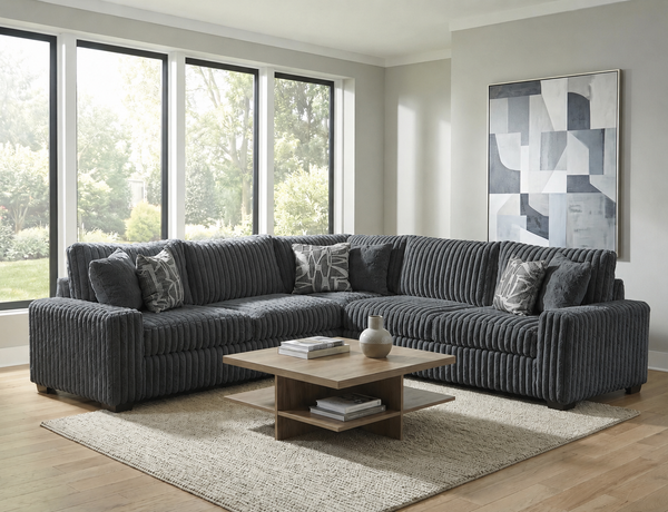 Hugo Gunmetal 3 Piece Sectional