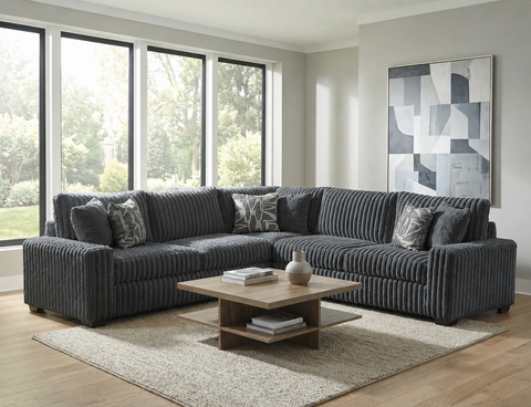Hugo Gunmetal 3 Piece Sectional