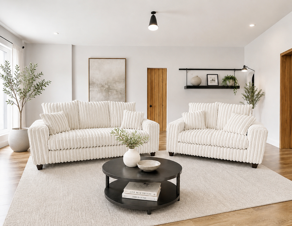 Hugo Cream 2pc Sofa Love