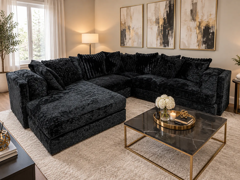 Glam Ebony Sectional