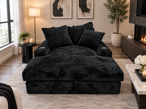 Glam Ebony Chaise