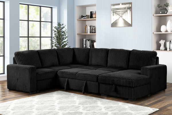 Black Courderoy Sectional