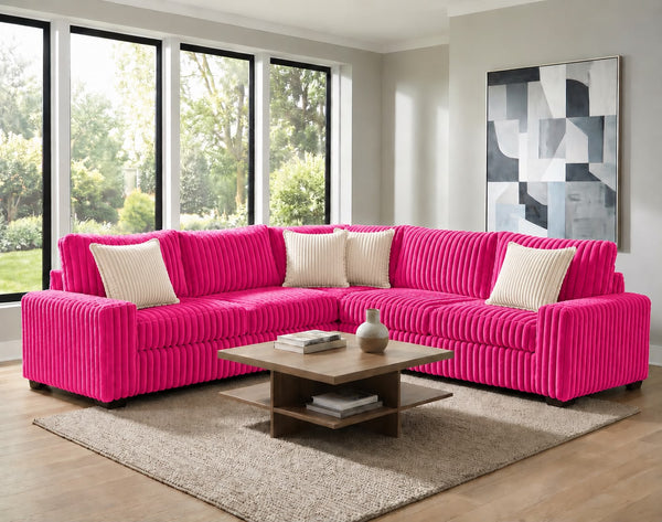 Hugo Fuschia 3 Piece Sectional