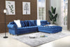 Navy Blue Velvet Sectional Sofa Group