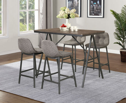 Counter Table w/Gray Fabric Seats