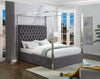 Gray Upholstered Canopy Bed
