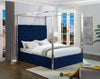 Navy Upholstered Canopy Bed