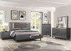 Gray LED Bedroom with Footboard Drawers