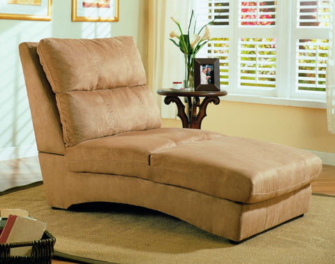 Microfiber Taupe Chaise - Furnlander