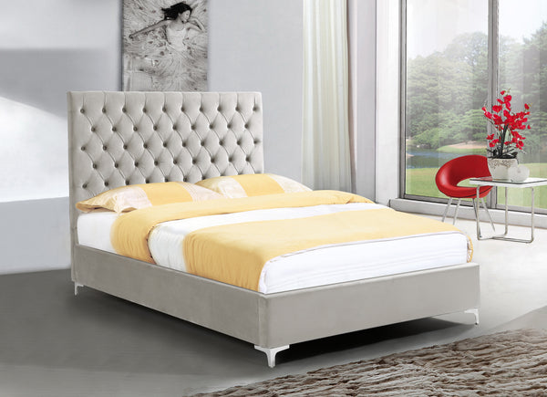 Beige Upholstered Bed